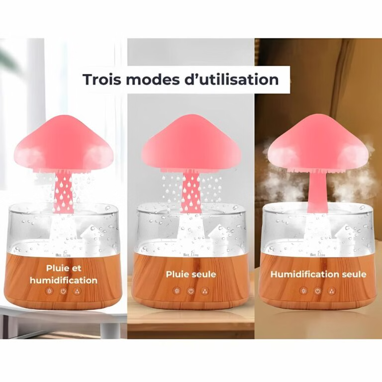 Lampe petit Champignon humidificateur d’air avec pluie apaisante - section Image