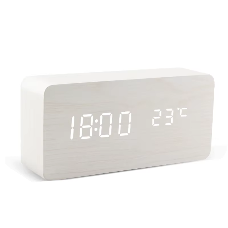 Lampe de chevet Réveil LED en Bois - Opale