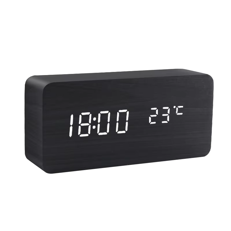 Lampe de chevet Réveil LED en Bois - Opale