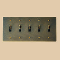 Interrupteur vintage a levier Bronze Patiné 5 postes