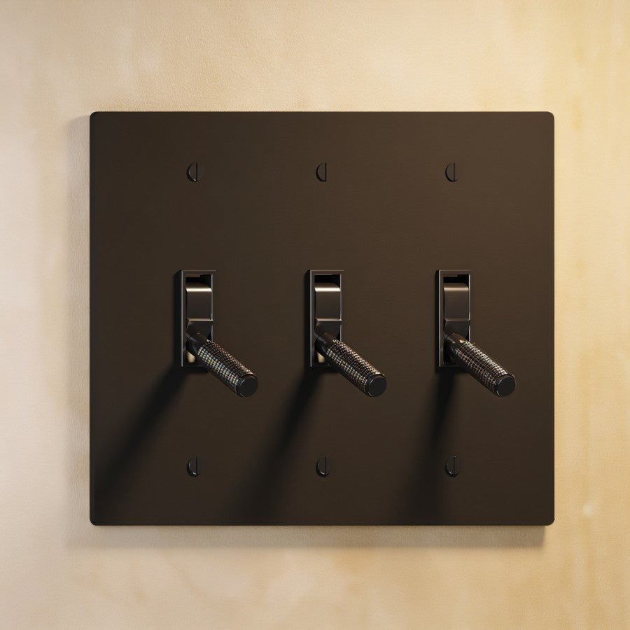 Interrupteur vintage a levier Noir Mat 3 postes