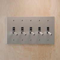 Interrupteur vintage a levier Acier Inoxydable 5 postes