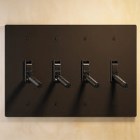 Interrupteur vintage a levier Noir Mat 4 postes