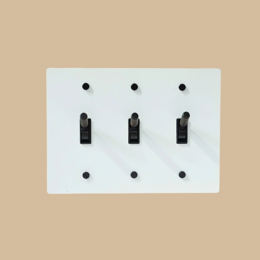 Interrupteur vintage a levier Blanc et Noir 3 postes