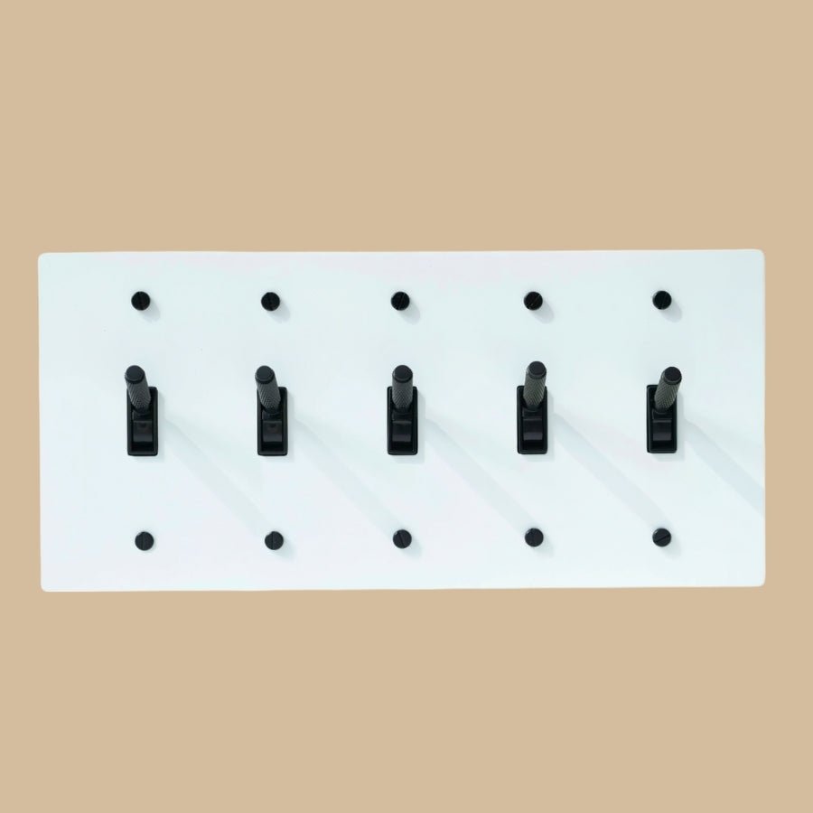 Interrupteur vintage a levier Blanc et Noir 5 postes