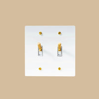 Interrupteur vintage a levier Blanc et Laiton 2 postes
