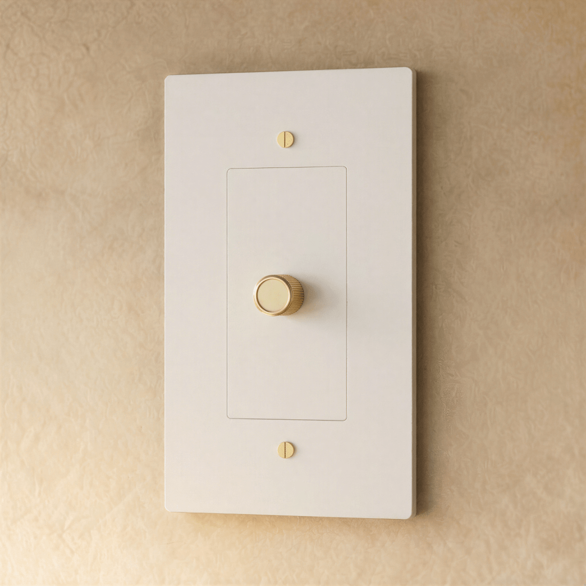 Variateur de lumière finition blanc et laiton 1 poste