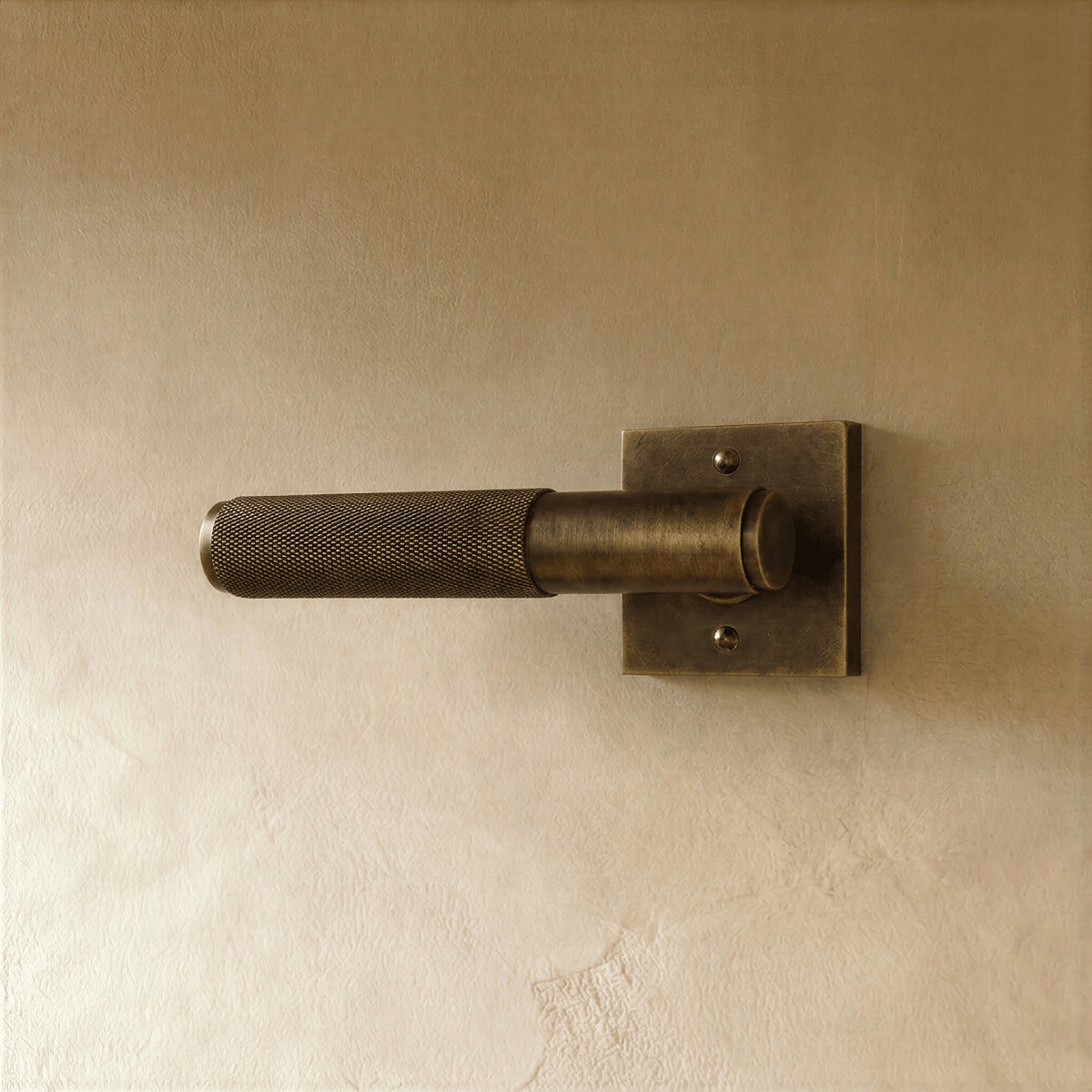 Poignée laiton vintage rosace carrée, avec condamnation