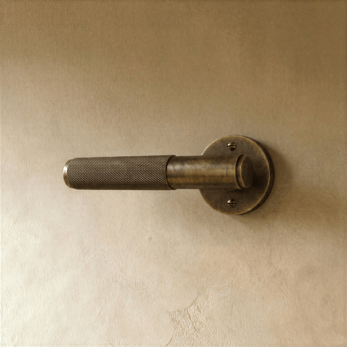 Poignée laiton vintage rosace ronde, avec condamnation