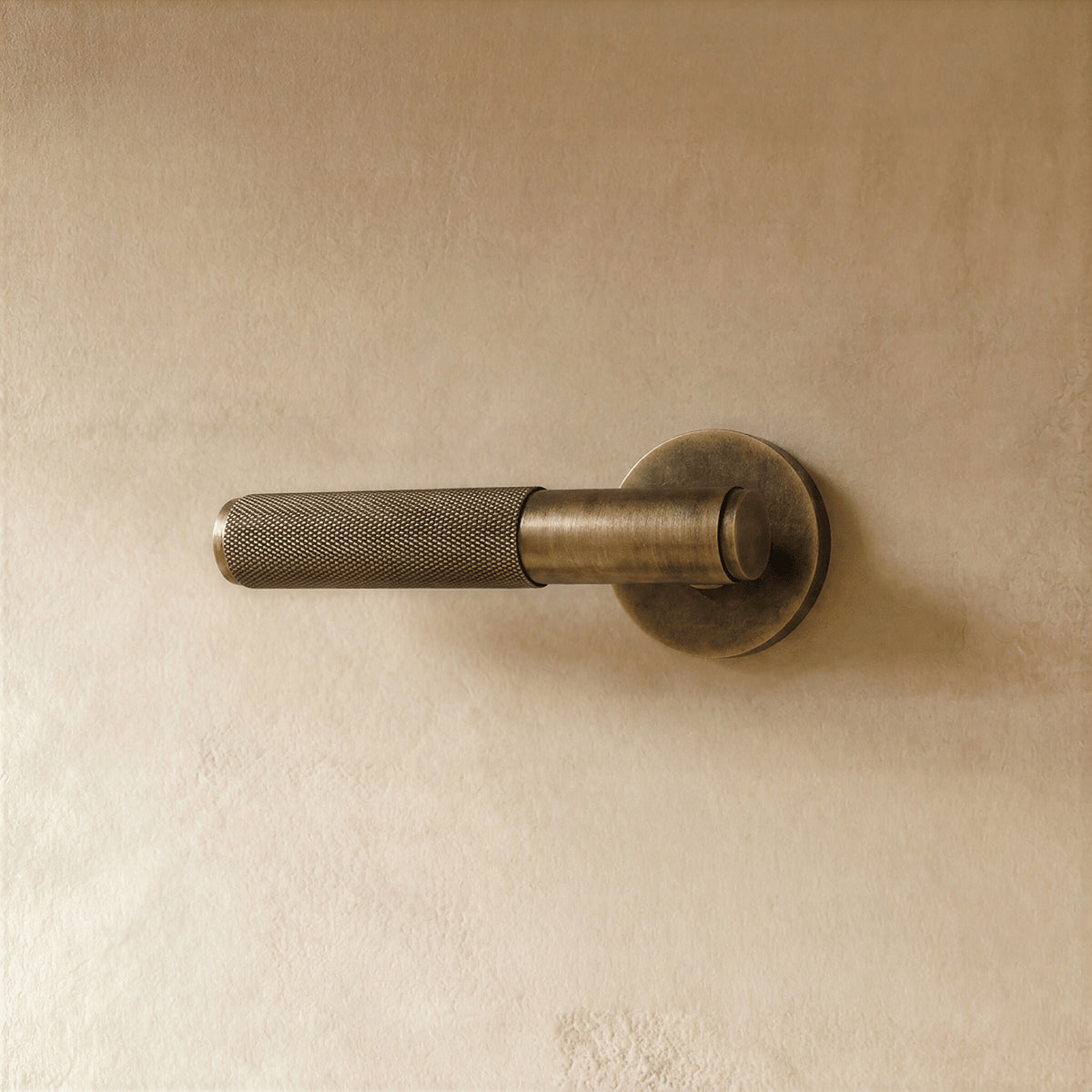 Poignée de porte laiton vintage, rosace ronde