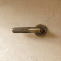 Poignée de porte laiton vintage, rosace ronde