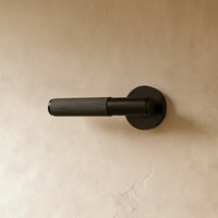 Poignée de porte noire mate, rosace ronde