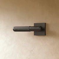 Poignée de porte noire mate, rosace carrée
