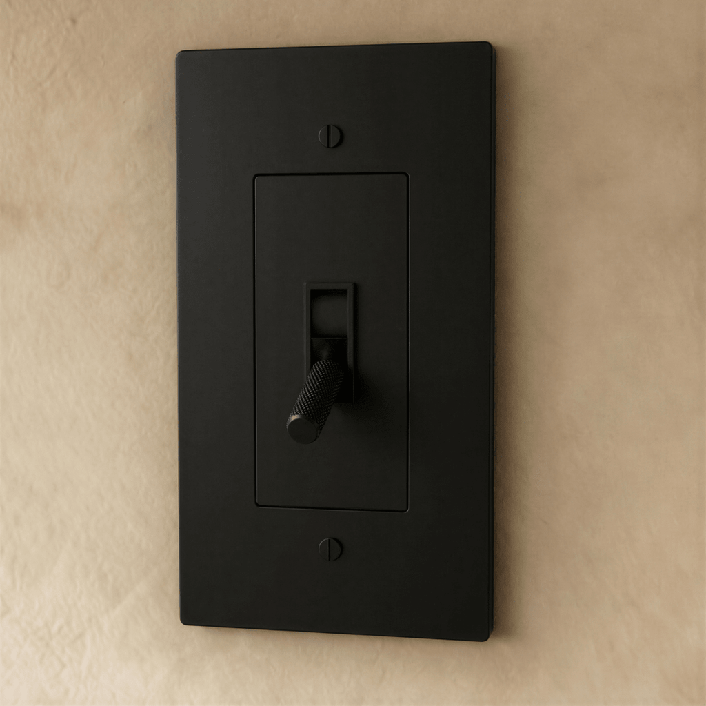 Interrupteur laiton à levier Noir Mat 1 poste