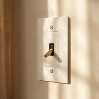 Interrupteur laiton Blanc et Laiton en lumiere douce