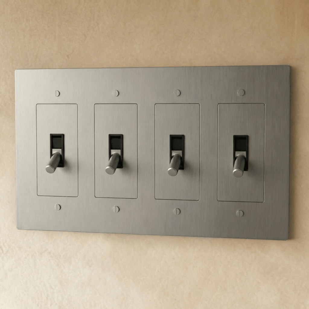Interrupteur laiton à levier Acier Inoxydable 5 postes
