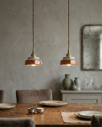 Suspension céramique rétro éclairage d'appoint au dessus d'une table